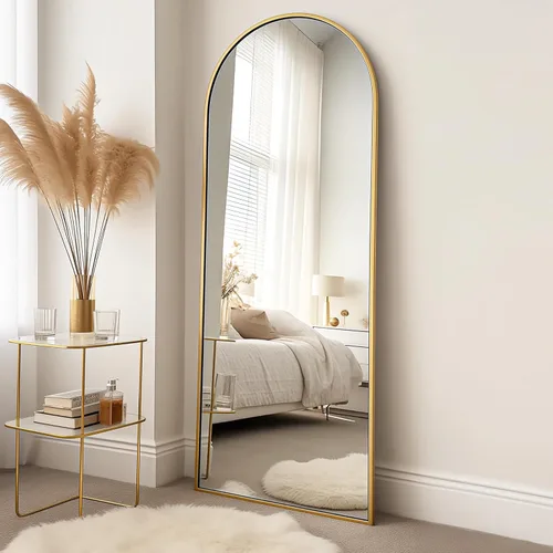 Miniatura 23 de Prywot Espejo arqueado de cuerpo completo, 70"x26" Espejo de pie independiente, Espejos modernos de cuerpo completo con soporte, Espejos de pared