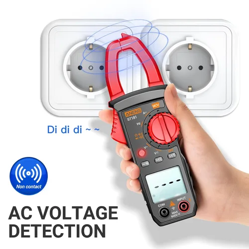 Miniatura 6 de ANENG Pinza digital amperimétrica multímetro 4000 conteos con NCV mide corriente de CA, voltaje CA/CC, capacitancia, resistencia, diodos
