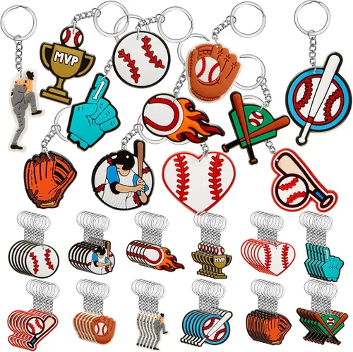 Miniatura 7 de Batiyeer Llaveros a Granel Artículos de Fiesta Llaveros de Pelota Deportiva Llaveros Divertidos Regalos para Suministros de Cumpleaños