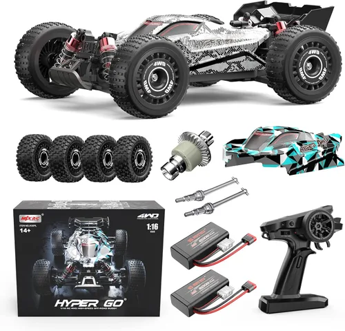 HYPER GO H16PL 1/16 RTR Buggy RC sin Escobillas Rápido para Adultos, Camión RC Máx 61 km/h, Coche de Carreras 4WD de Alta Velocidad con Batería 2S
