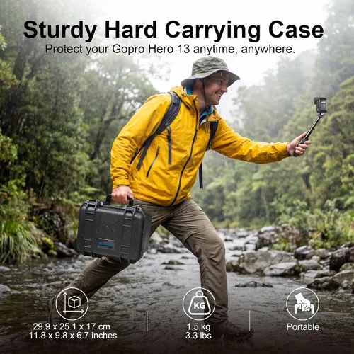Miniatura 4 de Lekufee Funda rígida impermeable para GoPro Hero 13/12/11/10/9/8, LIT Hero, Hero 4K, Gopro Volta, Media Mod, Creator Edition y más accesorios