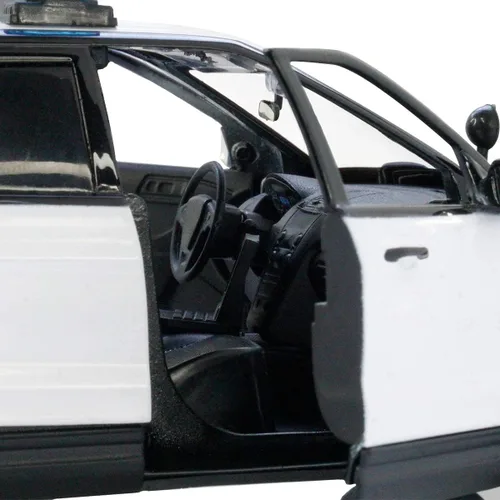 Miniatura 6 de Motormax 79536 2015 Ford Police Interceptor Utility Negro y Blanco con barra de luz intermitente, luces delanteras y traseras y 2 sonidos 1/24