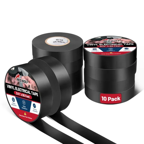 Miniatura 9 de RED WOLF Cinta eléctrica de vinilo de 1 pulgada x 66 pies, 5 rollos, cinta eléctrica de PVC con certificación UL CSA de 7 mil de grosor, resistente