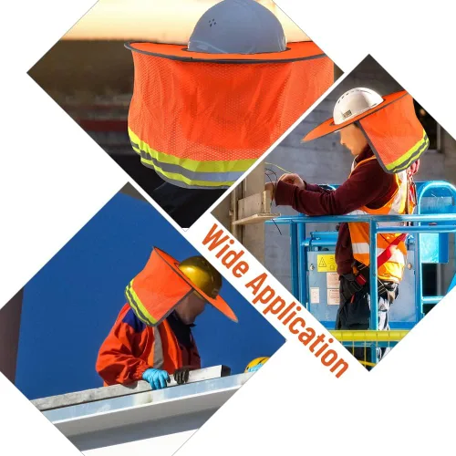 Miniatura 7 de WMYCONGCONG Protector solar de ala completa, visera de malla para el cuello, con tira reflectante para construcción al aire libre, accesorios