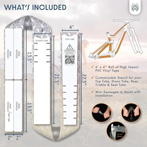 Miniatura 3 de Cinta de Protección para Marco de Bicicleta - Envoltura de Vinilo Transparente de Alto Impacto Incluye Herramienta (4"x72") Protector de Marco