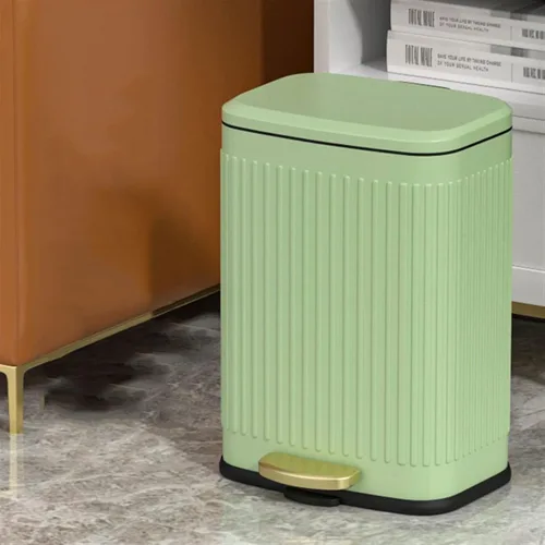 Miniatura 7 de HIHELO Cubo de basura de 6L/12L para el hogar, cocina, sala de estar, papelera de gran capacidad, con pedal de doble capa, cubo de basura de acero