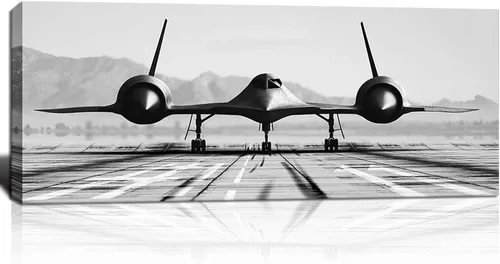 KLVOS Arte de pared en blanco y negro, gran avión, impresión sobre lienzo para habitación de niños, decoración del hogar y la oficina, obra de arte