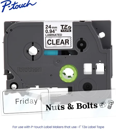 Miniatura 23 de Brother P-touch TZE-S951 - Cinta adhesiva laminada extra resistente de 1 pulgada (24 mm) de ancho, negro sobre plateado mate, laminada