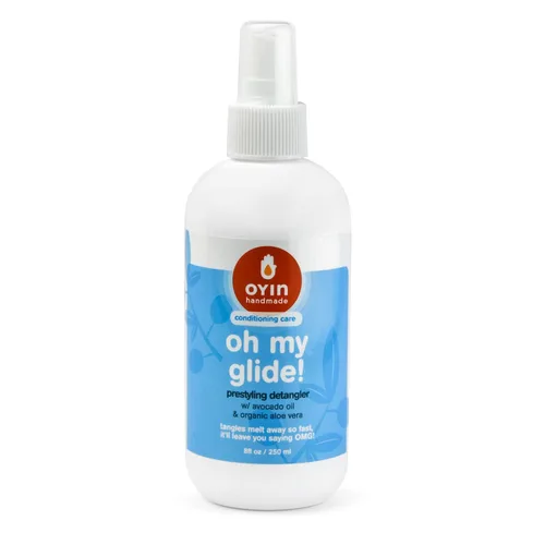 Oyin Handmade Oh My Glide! Desenredante con aceite de aguacate y aloe vera orgánico, espray desenredante para el cabello, 8 onzas