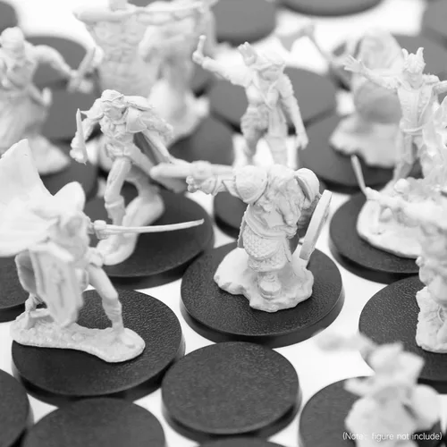Miniatura 6 de SIXPOINTS 100 bases redondas de plástico, mezcladas de 0.98 y 1.28 pulgadas, soportes de exhibición compatibles con miniaturas de juegos