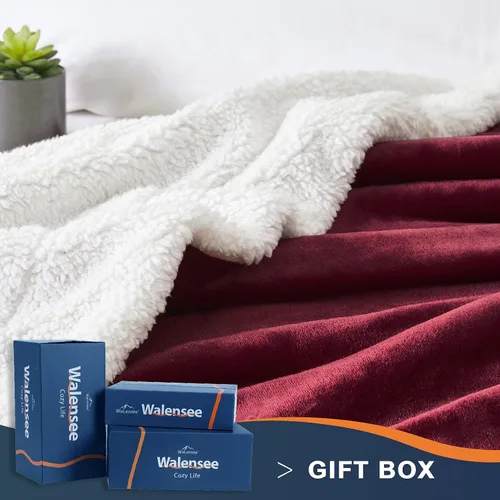 Miniatura 2 de Walensee Sherpa - Manta de forro polar de felpa, muy suave, reversible, manta de franela de microfibra para sofá, cama, sofá ultra lujoso, cálido