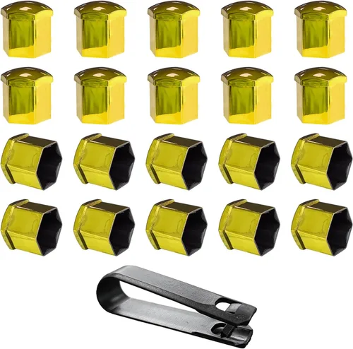 Miniatura 9 de Augeny 20 tapas para tuercas de rueda, tapas de pernos, tapas de pernos de rueda de 0.67 pulgadas con herramienta de extracción, protector