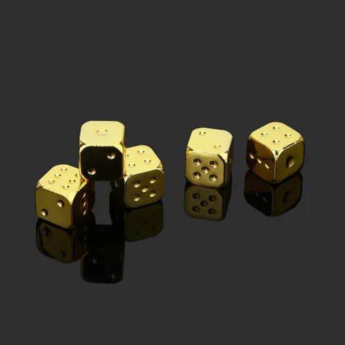 Miniatura 3 de Juego de dados poliédricos de aleación de zinc para juego de mesa (dorado)