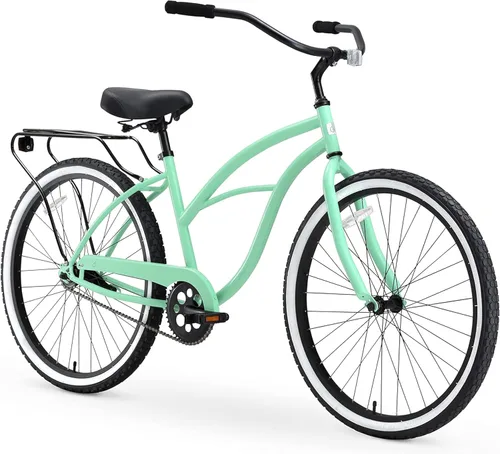 Miniatura 20 de sixthreezero Around The Block - Bicicleta de playa para mujer Azul verde azulado con asiento negro/puños