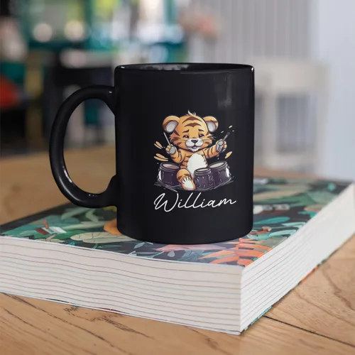 Miniatura 2 de Taza de té personalizada para amantes del tigre con nombre 2023, regalos personalizados para amantes de las mascotas, taza de café de cerámica