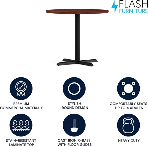 Miniatura 3 de Flash Furniture Chapman - Mesa redonda multiusos de 36 pulgadas, color cereza