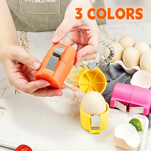 Miniatura 6 de Separador de huevos de 3 piezas para huevos crudos, pelador de huevos duros, separador de huevos, corte rápido de huevos cocidos, cortador