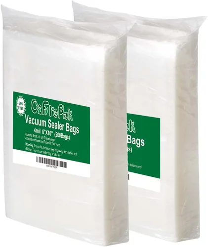 O2frepak Bolsas selladoras al vacío de 4 mil de grosor de 6 x 10 pulgadas de grosor de 200 pintas, sin BPA y prevención de pinchazos, bolsas de