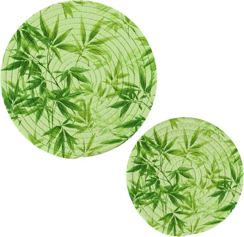 Miniatura 42 de Salvamanteles de flores de amapola otoñal para platos calientes, ollas y sartenes, salvamanteles tejidos de algodón, redondo, grande, decoración