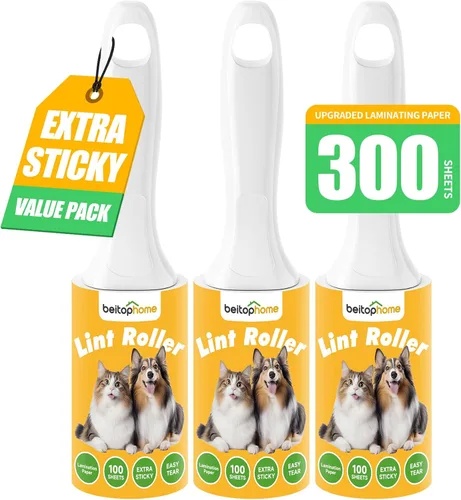 Miniatura 12 de Rodillo de pelusa extra adhesivo para pelo de mascotas, 600 hojas con 2 asas reforzadas, rodillo resistente para pelusa para ropa, sofá, muebles