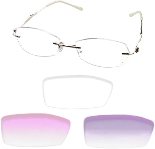 Miniatura 7 de VisionGlobal Lentes de lectura con bloqueo de luz azul sin montura con lente personalizada que reducen la fatiga ocular con diamantes elegantes