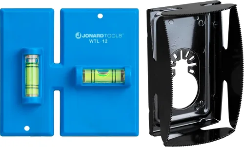 Kit de corte de caja eléctrica Jonard Tools EBW-412, de banda única con nivelador de plantilla de pared y accesorio de cortador de caja eléctrica