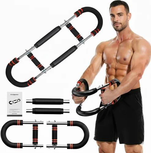 Miniatura 9 de LuxUltra Twister Arm Trainer Equipo de entrenamiento de pecho para hombres y mujeres, entrenador de pecho y brazo ajustable de 40 a 130 libras