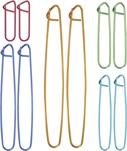 BESPORTBLE Juego de 10 soportes para puntada de tejer, 10 unidades en 5 tamaños (2.4 in, 3.5 in, 4.7 in, 5.9 in, 7.9 in), aleación de aluminio para