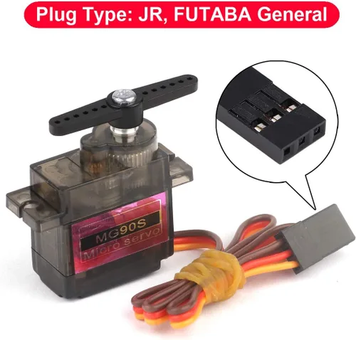 Miniatura 2 de 8 unids MG90S 9G Micro Servo Metal Gear Adecuado para Control Remoto Helicóptero Avión Modelo RC Robot Brazo/Mano Control con Cable