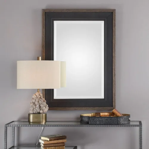 Miniatura 5 de Uttermost Staveley - Espejo de pared rústico negro de 30 x 42 pulgadas