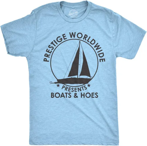 Crazy Dog - Camiseta para hombre Prestige Worldwide Boats and Hoes, divertida cita de película