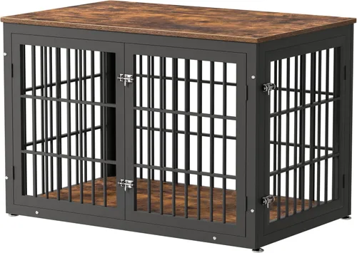 Miniatura 13 de rehomerance Mueble de jaula de perro resistente de 26 pulgadas para perros pequeños, mesa auxiliar decorativa para casa de mascotas, muebles