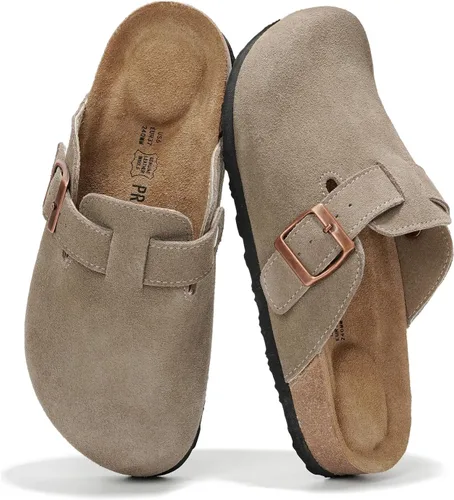 Miniatura 10 de Project Cloud Benton - Zuecos con plantilla de cuero genuino para mujer, pantuflas de espuma viscoelástica con soporte de arco, sandalias de moda