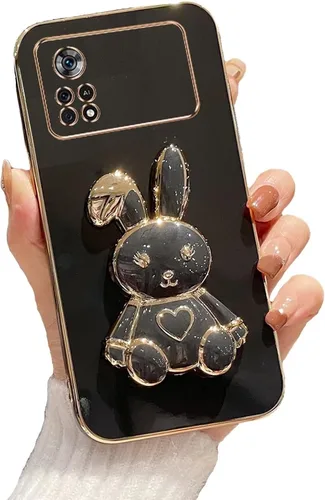 Miniatura 47 de Estuche con soporte de conejo de corazón para Xiaomi Redmi Note 10S, galvanizado suave TPU protector delgado a prueba de golpes con lindo conejito
