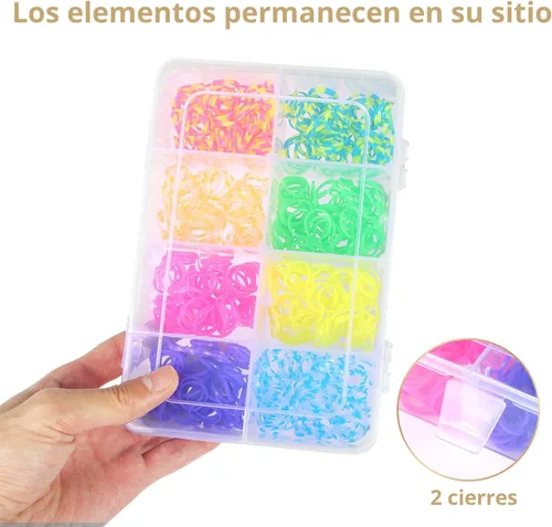Miniatura 5 de QUEFE Paquete de 2 organizadores y almacenamiento de cuentas de 8 rejillas, caja organizadora de plástico con divisores extraíbles, caja