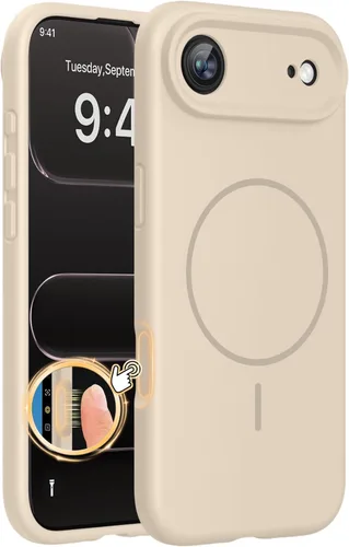Miniatura 224 de Miracase Funda diseñada para iPhone 13, con protector de pantalla de vidrio templado, forro de microfibra suave antiarañazos, funda de goma