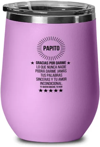 Regalo para padre, día de los papas - Papito gracias por darme tu tiempo, pulseras para hombres - Vaso de vino