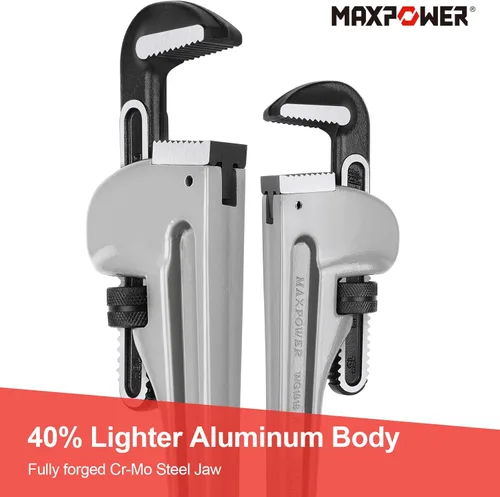 Miniatura 3 de MAXPOWER Llave de tubo de 18 pulgadas, llave de plomería de aluminio resistente