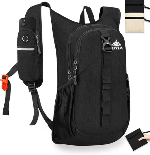 Miniatura 9 de Mochila de senderismo pequeña de 15L plegable ultraligera Trekking Camping al aire libre Mochila para mujeres hombres (beige)