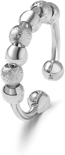 Miniatura 5 de JILIYUPA Anillos giratorios chapados en oro de 14 quilates para mujeres y hombres, cuentas de oro, anillos antiansiedad, banda giratoria, unisex