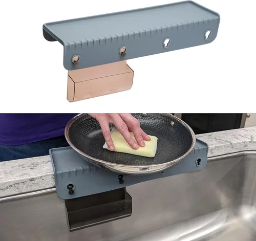 Miniatura 10 de SiliSink XL Protector de borde de silicona para fregadero de cocina, se adapta a 3.75 a 4 pulgadas de ancho, el protector de piedra original