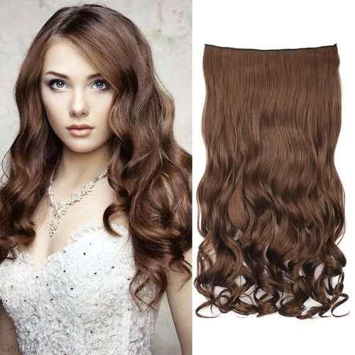Miniatura 42 de REECHO Extensiones de cabello rubio, extensiones de una pieza con clip de 20" para mujer, extensiones de cabello sintético suave y natural con ondas