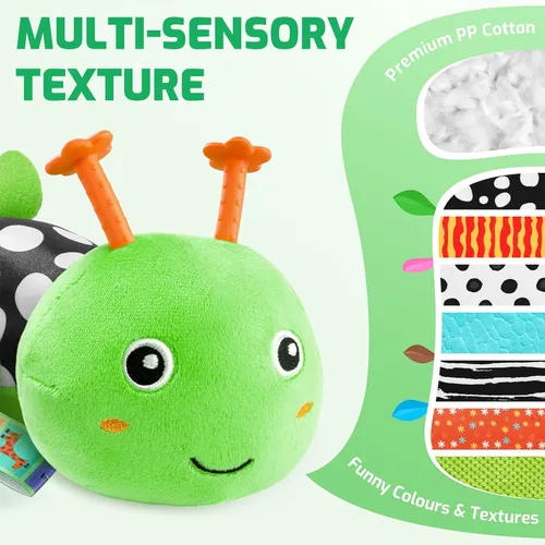 Miniatura 2 de Sumobaby Juguetes para bebés 0-6 y 6-12 meses, mariposa musical de peluche con espejo para bebé, tira de cuerda y sonajero crujiente, juguetes