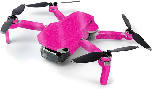 MightySkins - Skin brillante con purpurina para DJI Mavic Mini Dron portátil Quadcopter - Rosa intenso sólido | Acabado de purpurina protectora,