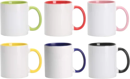 Miniatura 12 de Taza de sublimación cambiable de 11 onzas, 3 colores surtidos, negro, azul y rojo, empaquetada en caja blanca, caja de 6