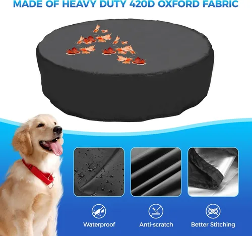 Miniatura 6 de Tufmunb Cubierta plegable de 48 pulgadas para piscina de baño y mascotas, cubierta de piscina plegable redonda portátil con material de tela Oxford