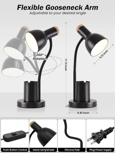 Miniatura 5 de Lámpara LED de escritorio para oficina en casa, lámpara de mesa con soporte para bolígrafo, 3 modos de color, luz de lectura, luz de escritorio