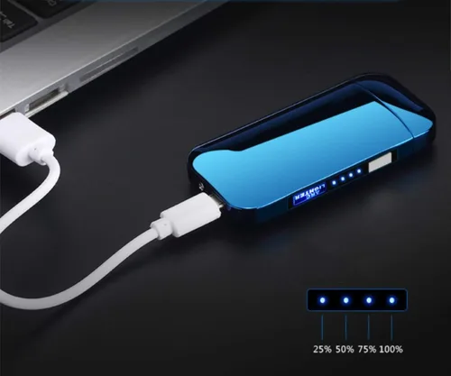 Miniatura 6 de Encendedor eléctrico de plasma de doble arco ancho, encendedor recargable por USB, resistente al viento, sin llama, encendedor de moda, sin butano