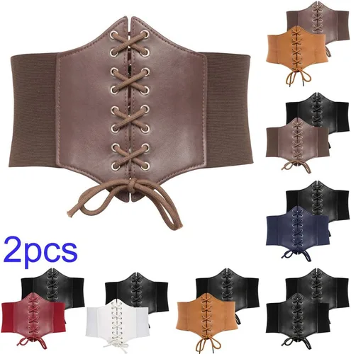 Miniatura 7 de GRACE KARIN Cinturón de cincha con cordones, corsé elástico para la cintura, 2 piezas
