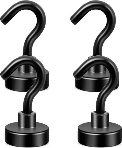 Miniatura 35 de Neosmuk Ganchos magnéticos, imanes de tierra resistentes de 30 libras con gancho para refrigerador, gancho de crucero extra fuerte para colgar